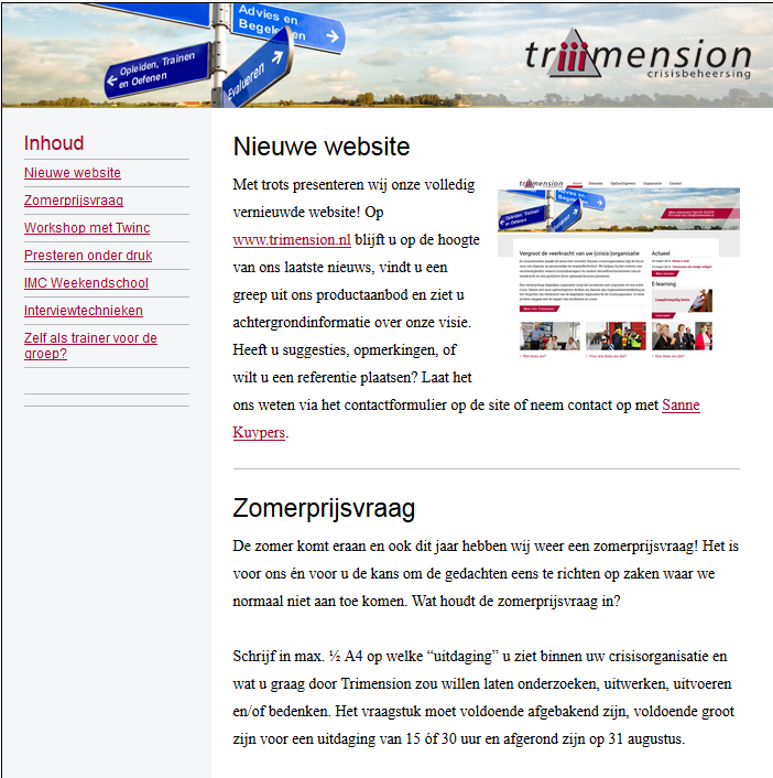 Nieuwsbrief april 2014